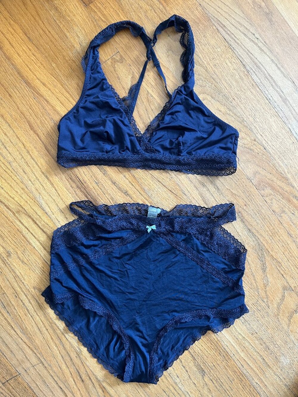 Navy blue bra and panty set NWOT